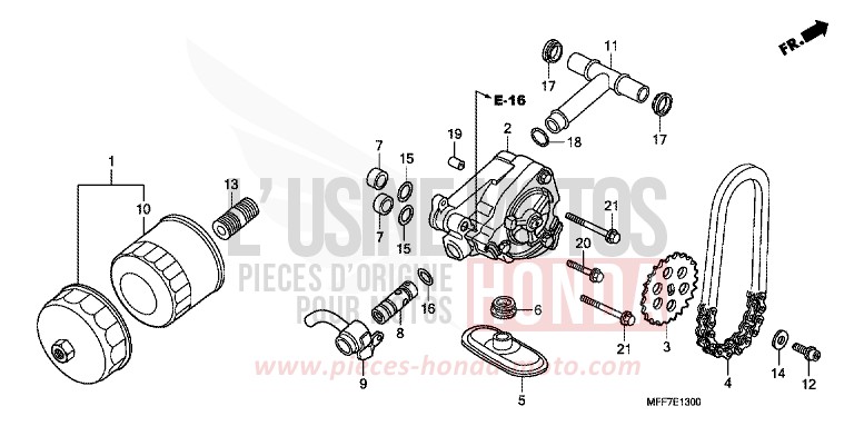 OIL FILTER/OIL PUMP for TRANSALP ABS SHASTA WHITE (NH138X) from 2011
